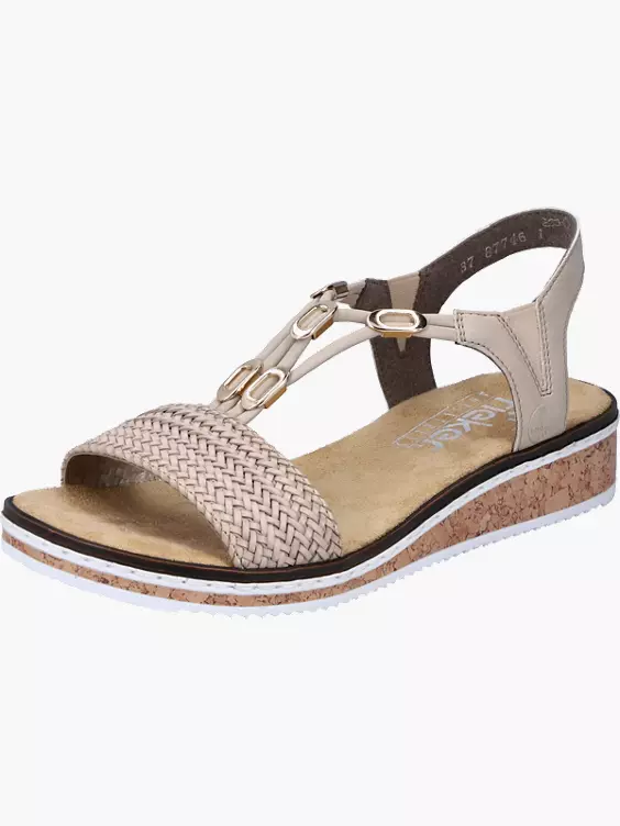Rieker Damen Keilsandaletten in beige