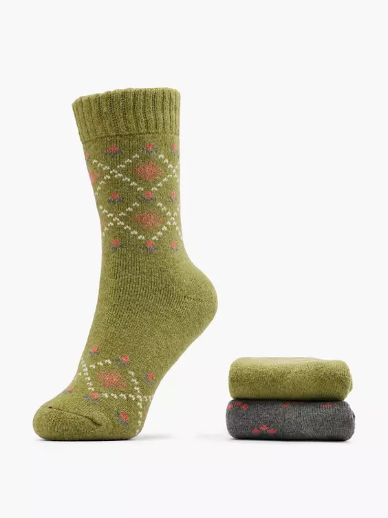 Cosy Nature 2er Pack Socken in grau