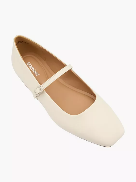Graceland Mary Jane Ballerina in beige