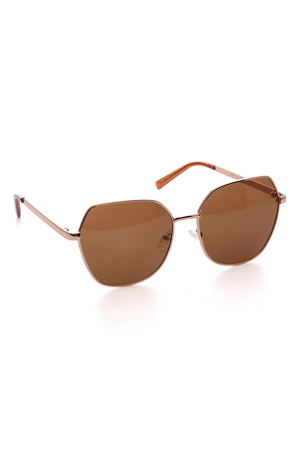 Gold and Brown Sunglasses with Metal Trim