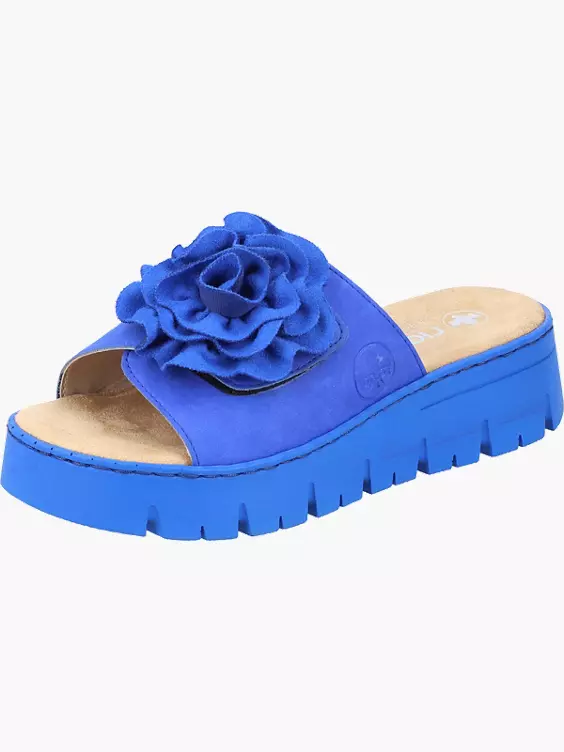 Rieker Damen Pantoletten in blau