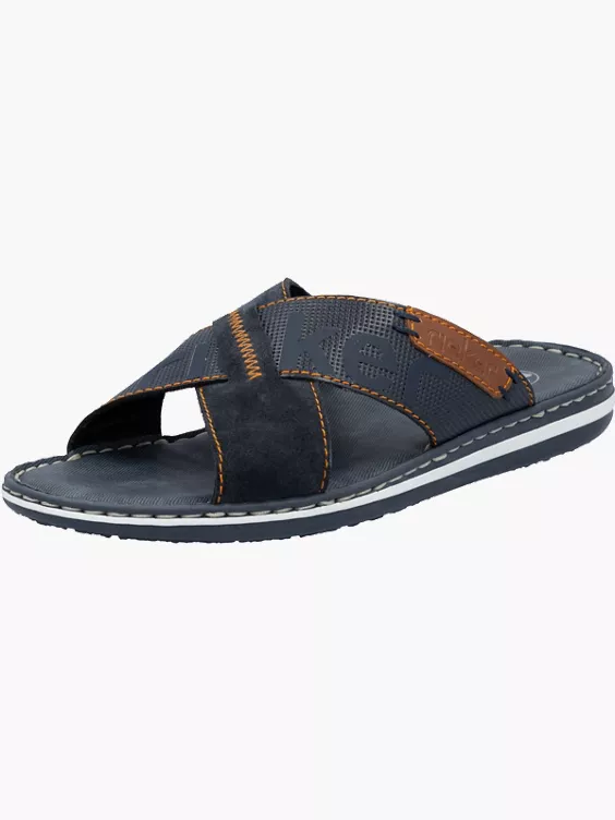 Rieker Herren Pantoletten in blau