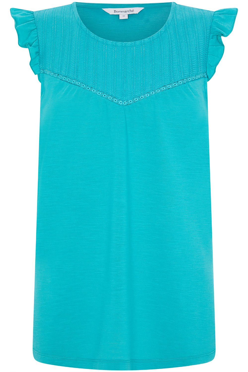 Lace Yoke Frill Detail Top