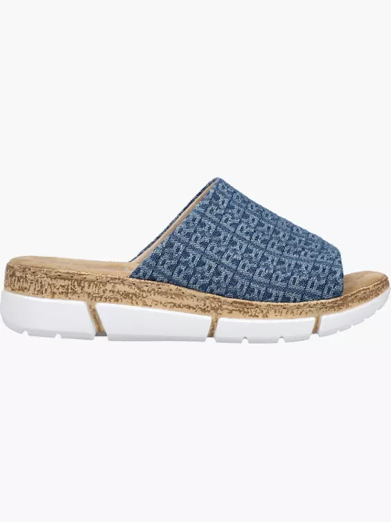 Rieker Damen Pantoletten in blau