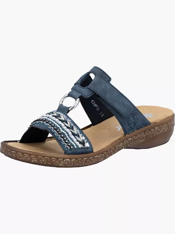 Rieker Damen Pantoletten in blau