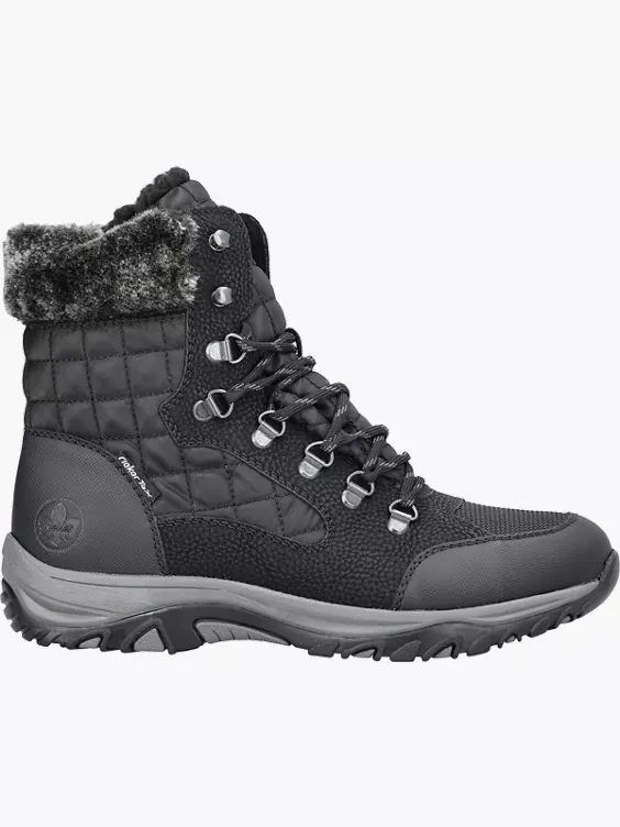 Rieker Damen Schnürstiefel in schwarz