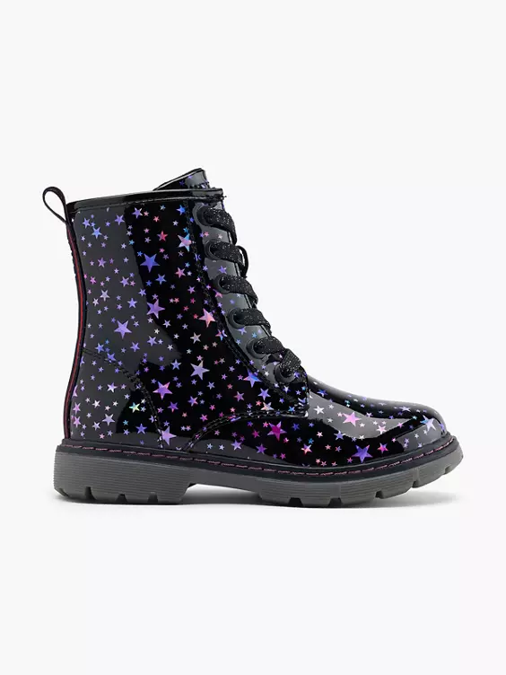TOM TAILOR Schnürboots in schwarz
