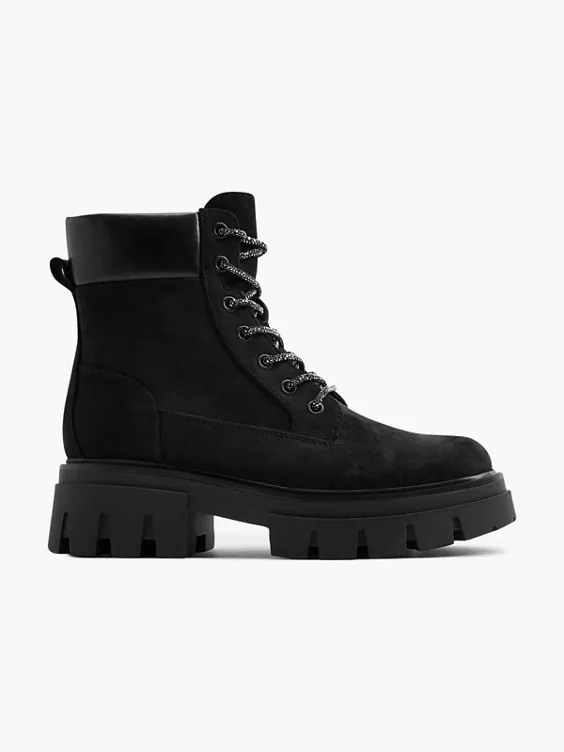 Catwalk Schnürboots in schwarz