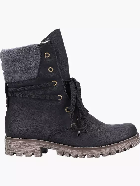 Rieker Damen Schnürstiefel in schwarz