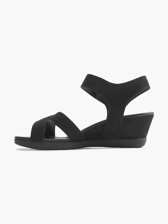 Graceland Keilsandalette in schwarz