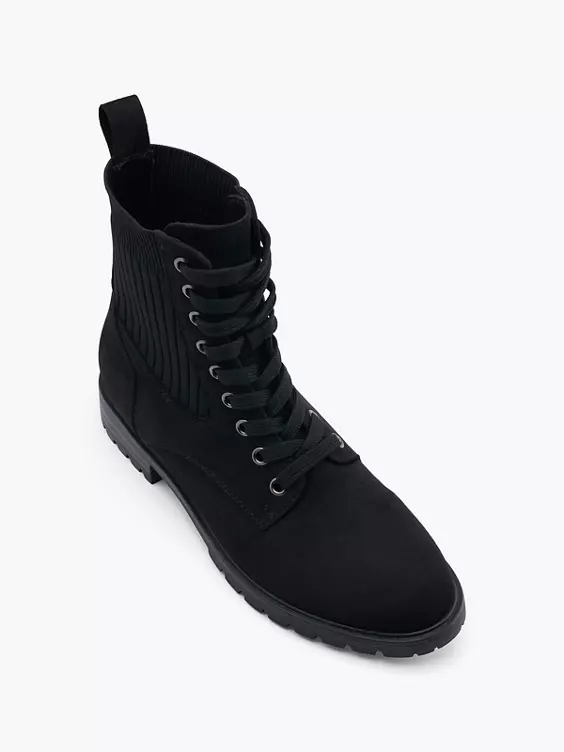 Graceland Schnürstiefelette in schwarz