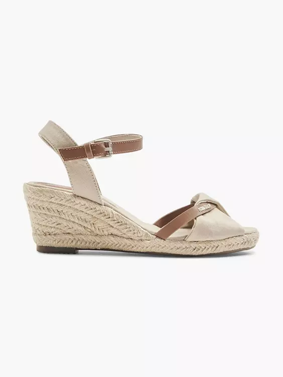 TOM TAILOR Keilsandalette in beige