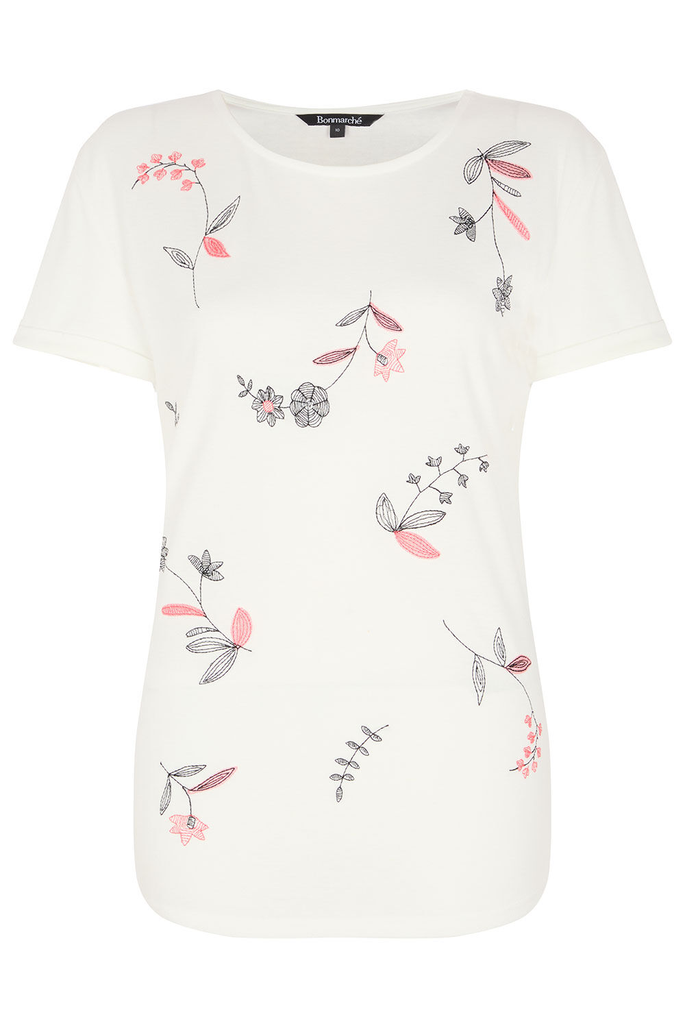 Short Sleeve Embroidered Floral T-Shirt