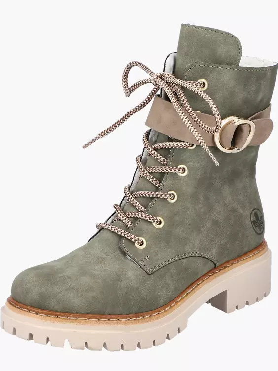 Rieker Damen Biker Boots in grün
