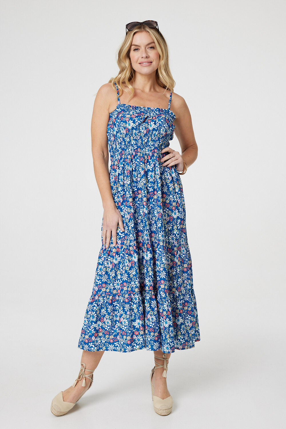 Izabel London - Floral Sleeveless Midi Sun Dress