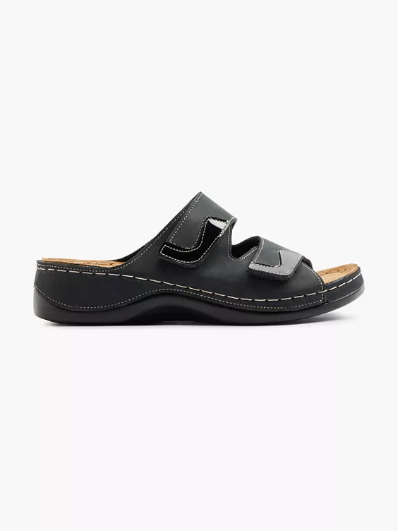 Romika Leder Pantolette in schwarz