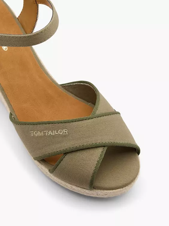 TOM TAILOR Keilsandalette in grün