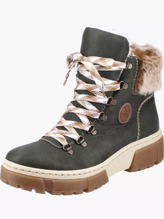 Rieker Damen Schnürstiefel in grün