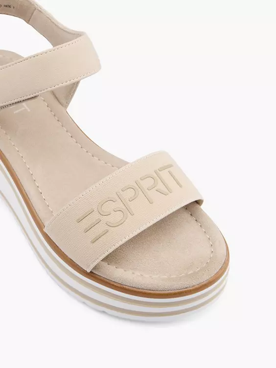 ESPRIT Keilsandalette in beige
