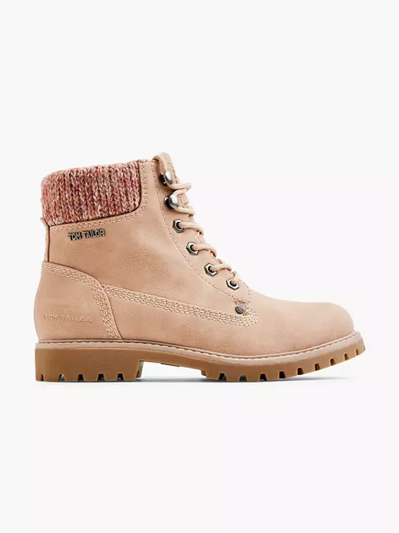 TOM TAILOR Schnürboots in beige