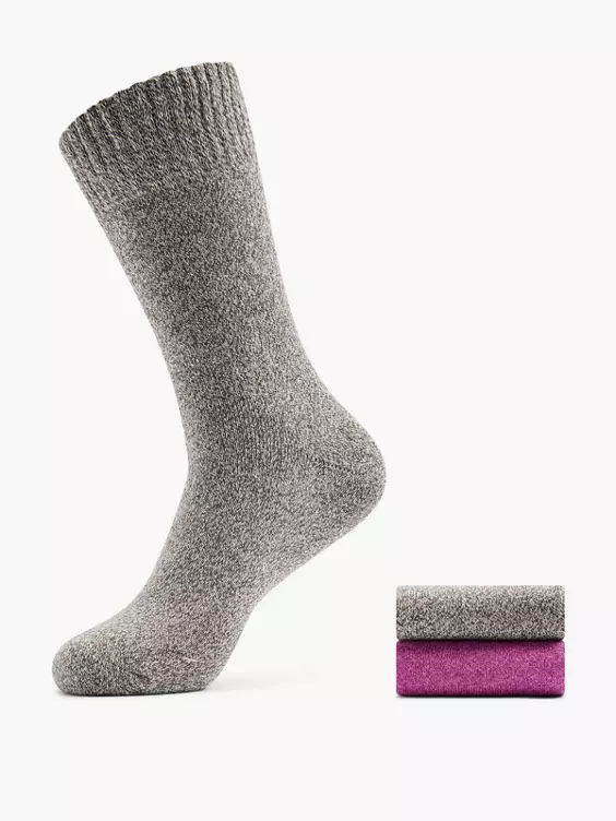 Cosy Nature 2er Pack Socken in grau