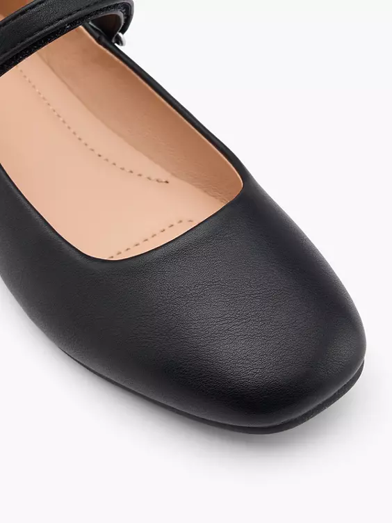 Graceland Mary Jane Ballerina in schwarz
