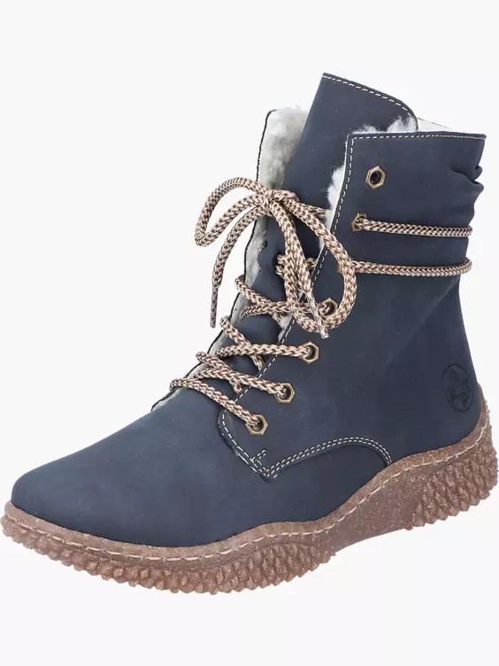 Rieker Damen Schnürstiefel in blau