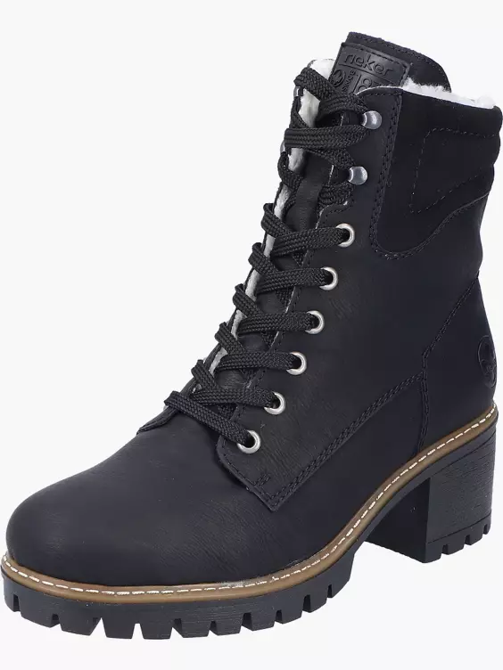 Rieker Damen Schnürstiefel in schwarz