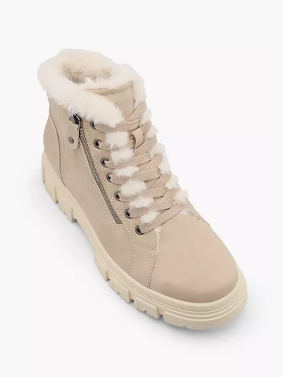 TOM TAILOR Schnürboots in creme