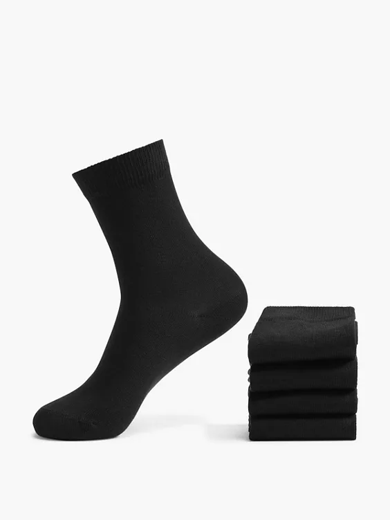 DEICHMANN 4er Pack Socken in schwarz
