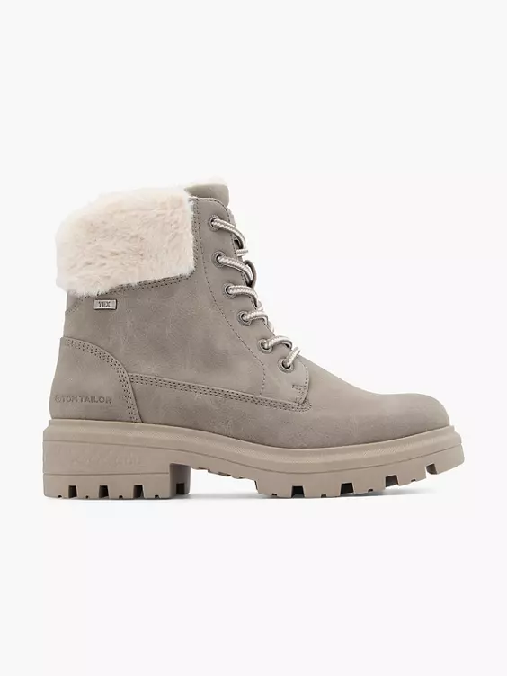 TOM TAILOR Schnürboots in taupe