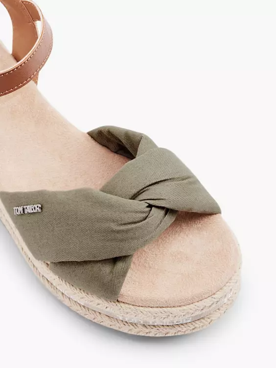 TOM TAILOR Keilsandalette in khaki