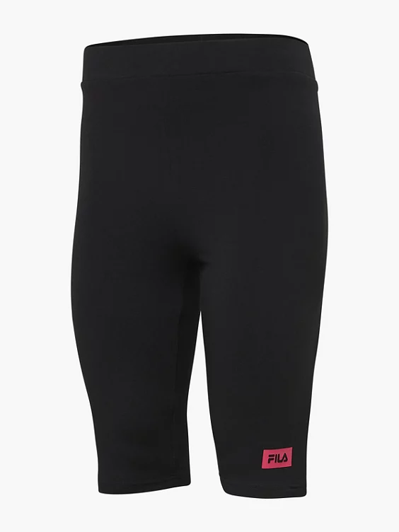 FILA Kurze Tights in schwarz