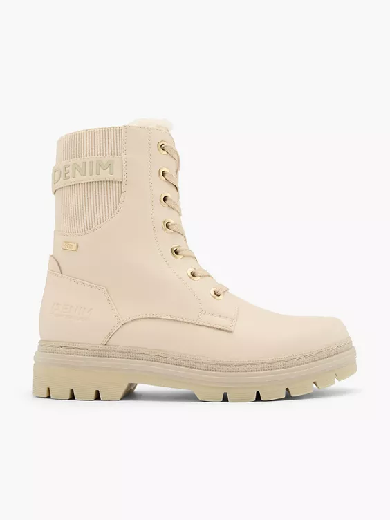 TOM TAILOR Schnürboots in beige
