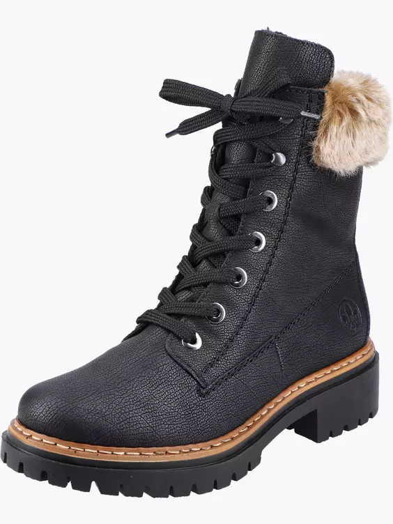 Rieker Damen Schnürstiefel in schwarz