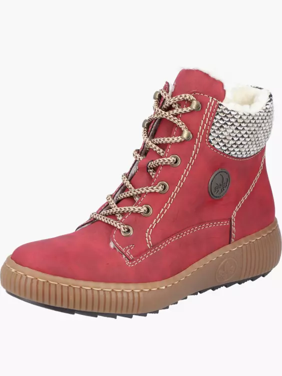 Rieker Damen Schnürstiefel in rot