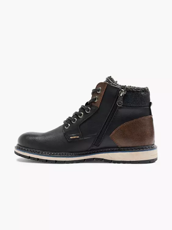 TOM TAILOR Schnürboots in schwarz