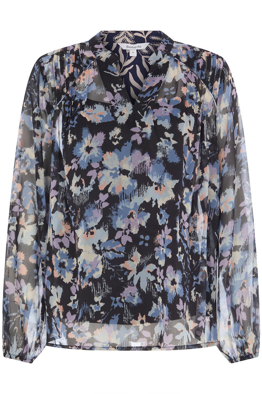Smudge Floral Print Blouse with Cami
