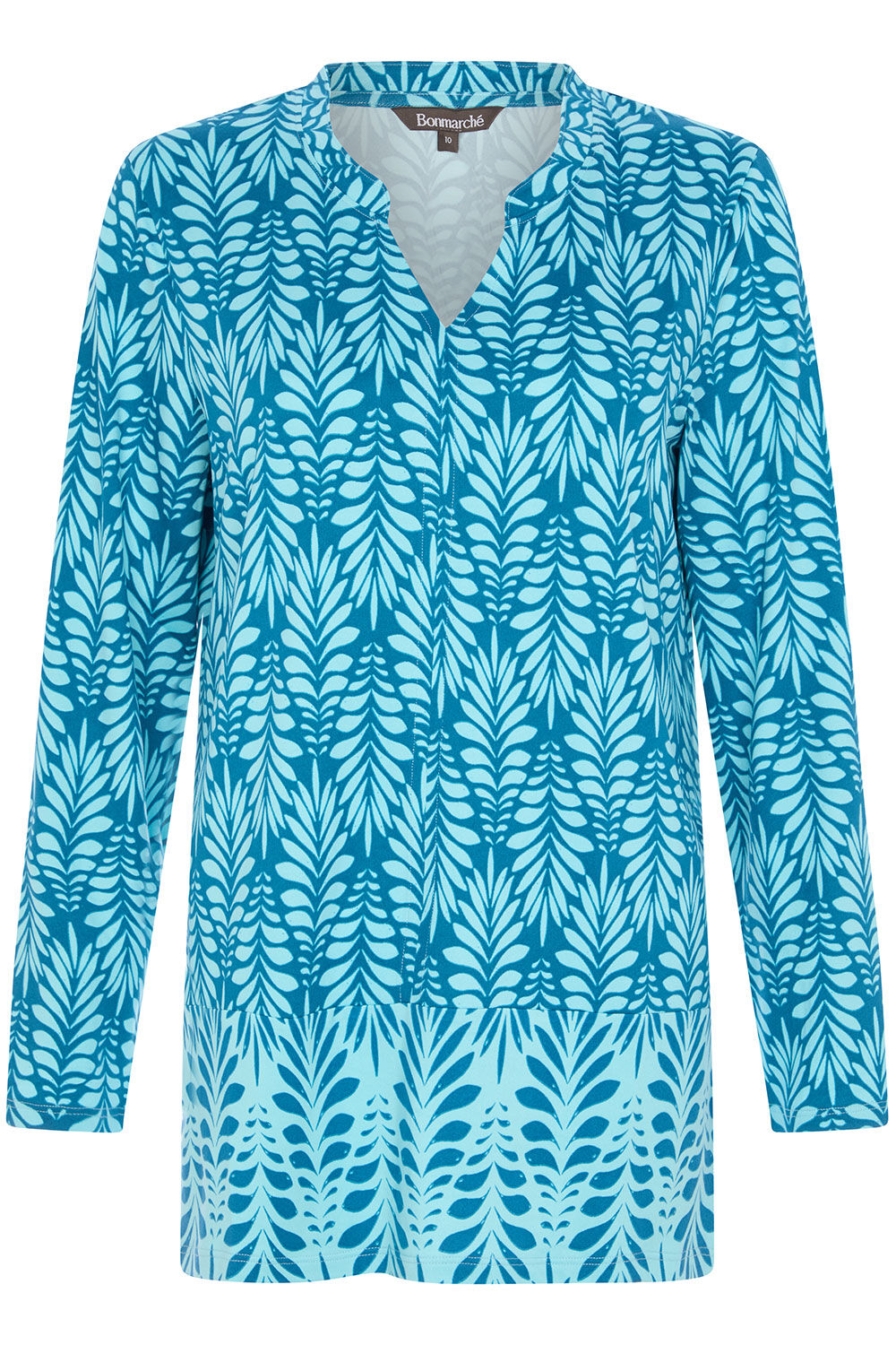 Dash Print Notch Neck Tunic