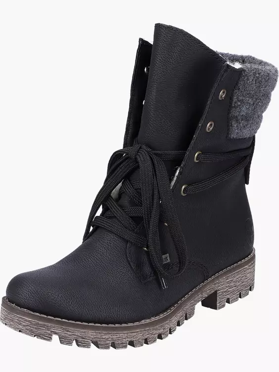 Rieker Damen Schnürstiefel in schwarz