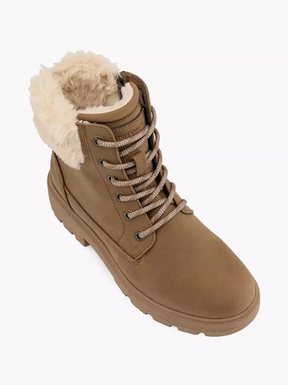TOM TAILOR Schnürboots in sand