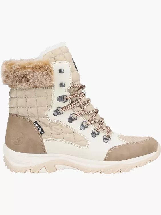 Rieker Damen Schnürstiefel in beige