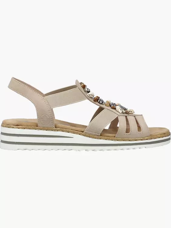 Rieker Damen Keilsandaletten in beige