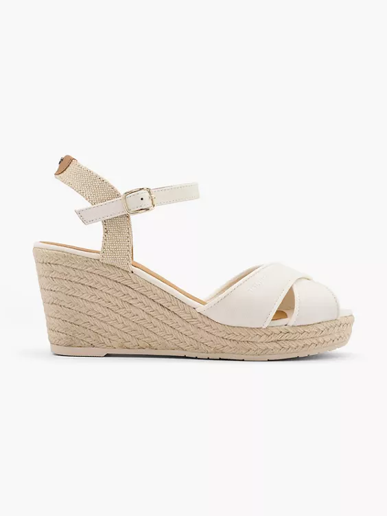 TOM TAILOR Keilsandalette in beige