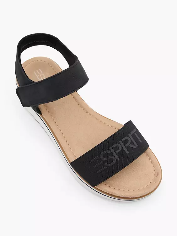 ESPRIT Keilsandalette in schwarz