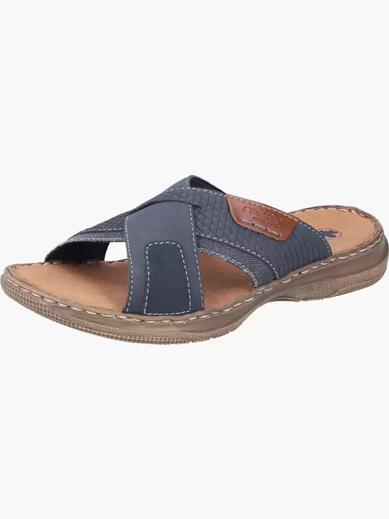 Rieker Herren Pantoletten in blau