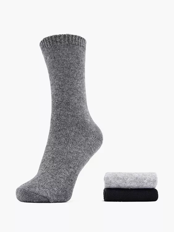Cosy Nature 2er Pack Socken in grau