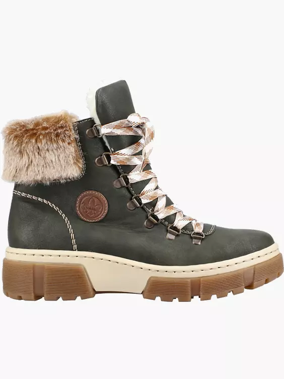 Rieker Damen Schnürstiefel in grün