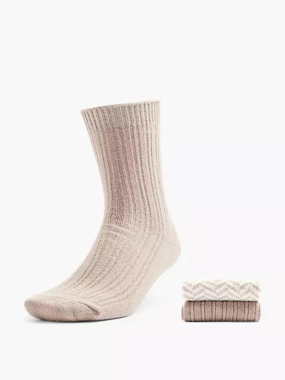 Cosy Nature 2er Pack Socken in offwhite