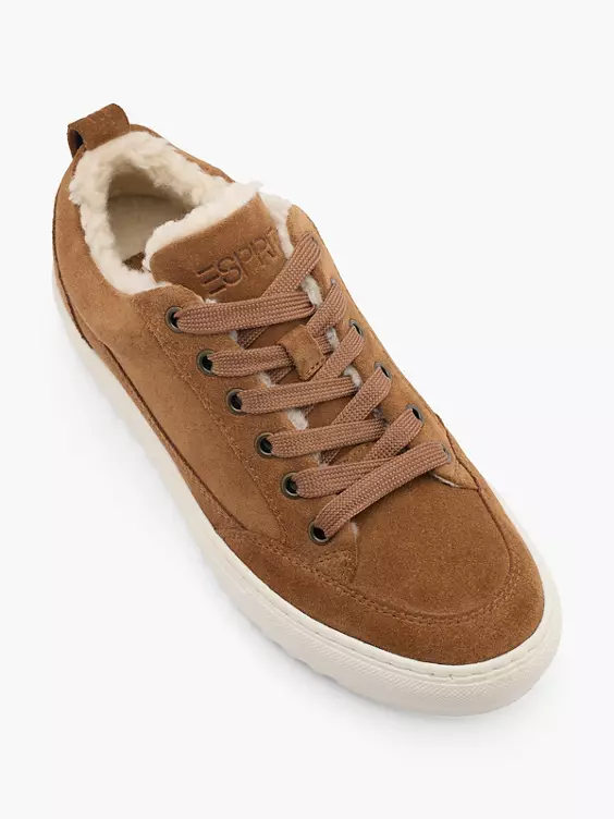 ESPRIT Leder Platform Sneaker in braun